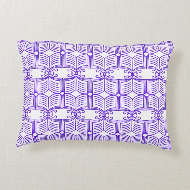 Library Book Pattern  Decorative Cushion (Back)