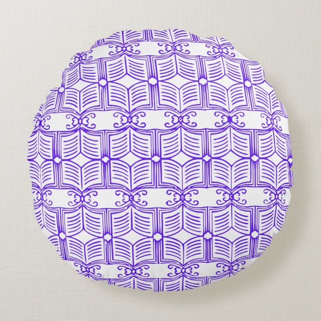 Library Book Pattern  Round Cushion (Front)
