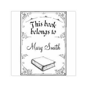 Library Book Personalised Self Inking Rubber Stamp
