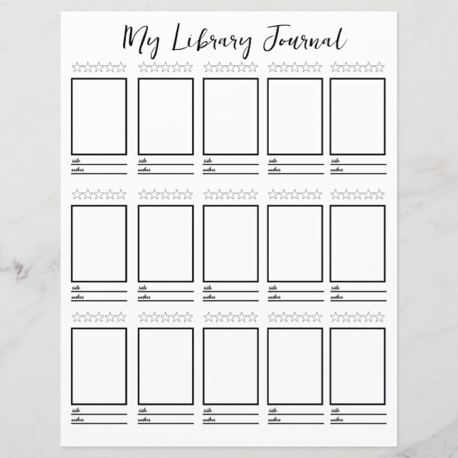 Library Book Review Journal Reading Notebook  (Front)