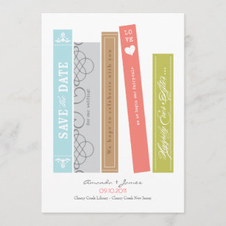 Library Book Save the Date