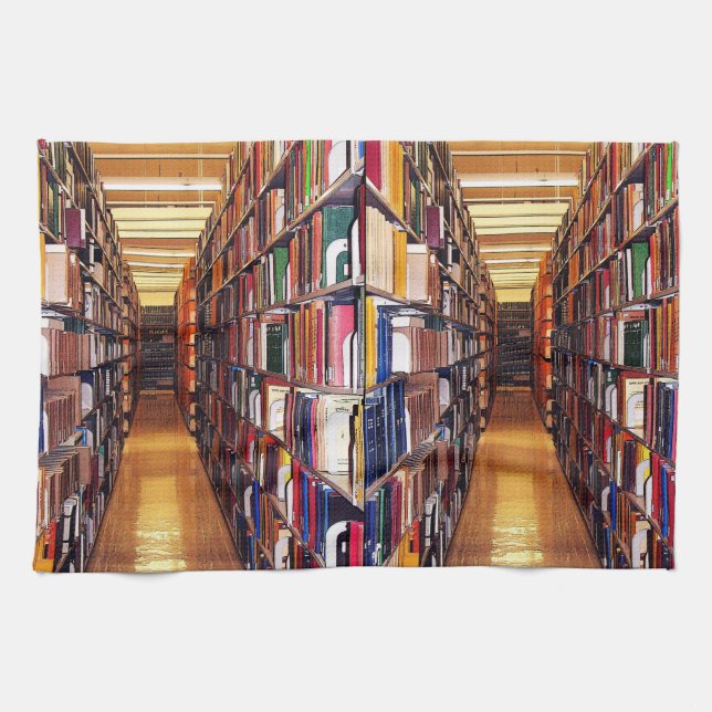 Library Book Shelves Kitchen Towel (Horizontal)