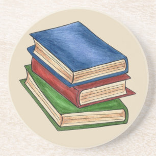 Library Book Stack Teacher Librarian Educator Gift Coaster