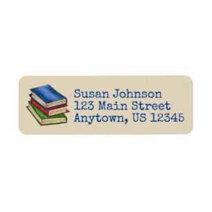 Library Book Stack Teacher Librarian Educator Gift Return Address Label