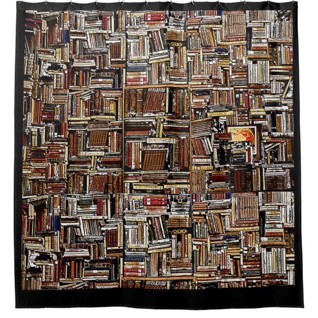 LIBRARY BOOKCASE SHOWER CURTAIN (Front)