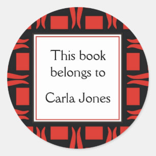 Library Bookplates Personalised Classic Round Sticker
