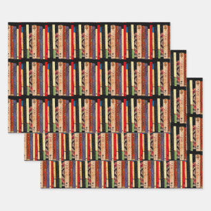 Library Books Abstract Pattern Wrapping Paper Set
