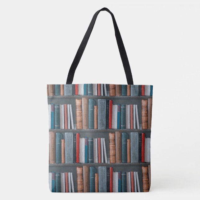 Library Books All-Over-Print Tote Bag, Large (Front)
