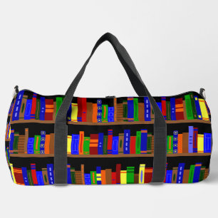 library books bookshelf librarian duffle bag