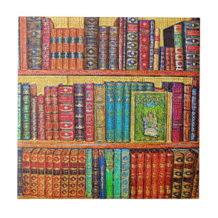 Library Books Ceramic Tile