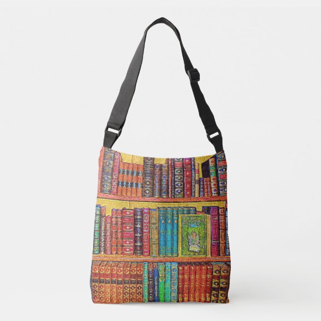 Library Books Crossbody Bag (Front)