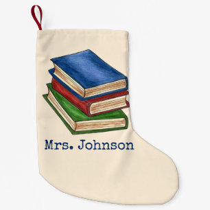 Library Books Teacher Librarian School Classroom Small Christmas Stocking