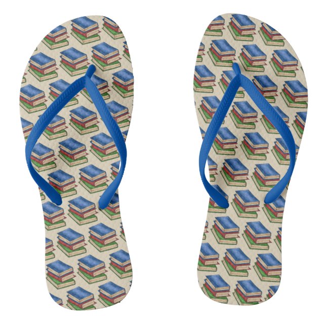 Library Books Teacher Librarian School Reading Thongs (Footbed)