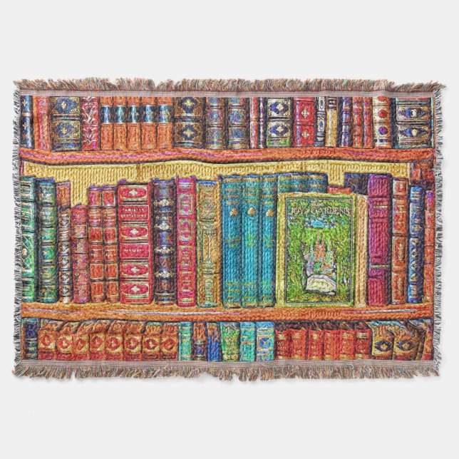Library Books Throw Blanket (Front)