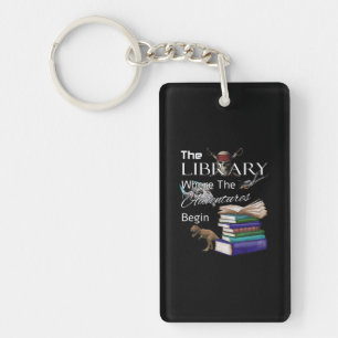 Library Books Where The Adventure Begins Book Read Key Ring