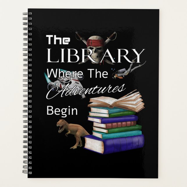 Library Books Where The Adventure Begins Book Read Planner (Front)
