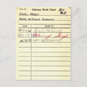 Library Card 510 Math Without Numbers