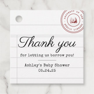 Library Card Favour Tag