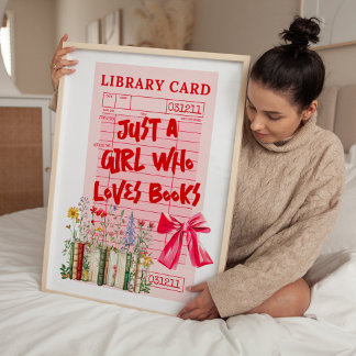 Library Card Hot Girls Read Books Photo Print