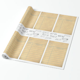 Library Card Wrapping Paper