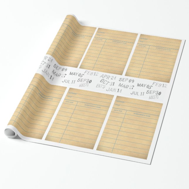 Library Card Wrapping Paper (Unrolled)