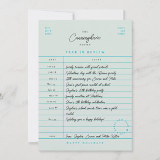 Library Card Year in Review Flat Holiday Card