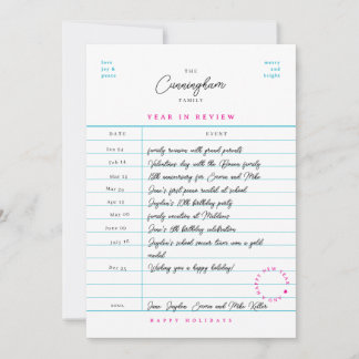 Library Card Year in Review Flat Holiday Card