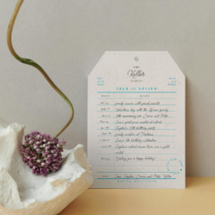 Library Card Year in Review Flat Holiday Card