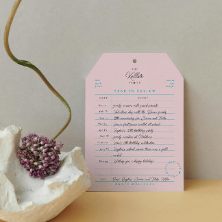 Library Card Year in Review Flat Holiday Card