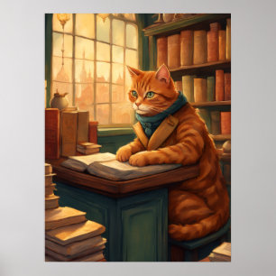 library cat #14 poster