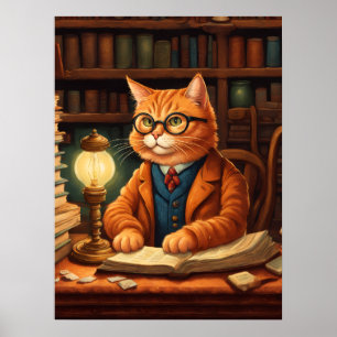 library cat #15 poster