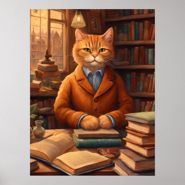 library cat #16 poster (Front)