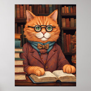 library cat #19 poster