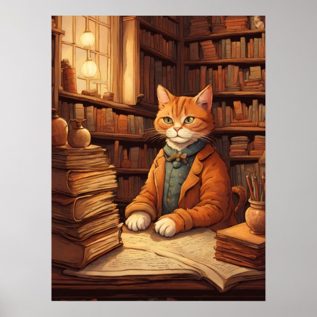 library cat #2 poster (Front)