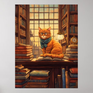 library cat #4 poster