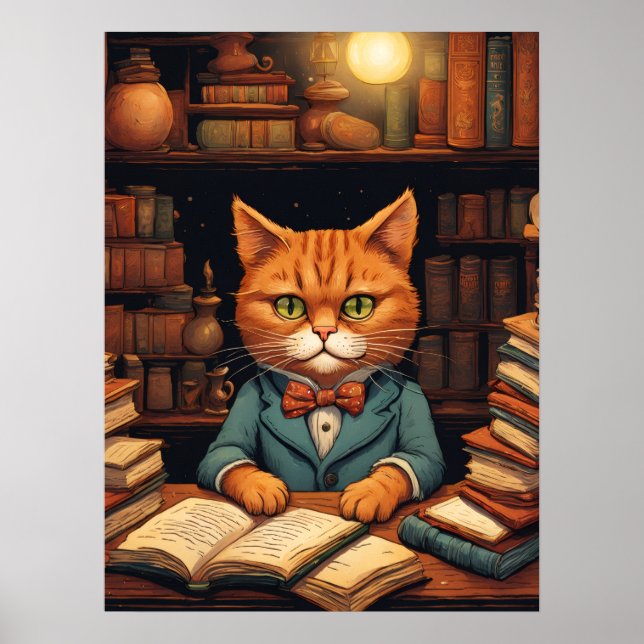 library cat #5 poster (Front)