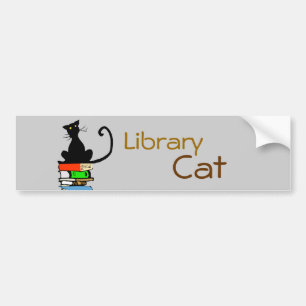 Library Cat Bumper Sticker