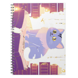 Library cat cafe notebook