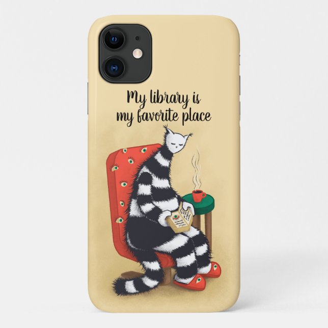 Library Cat Lover Libarian Case-Mate iPhone Case (Back)