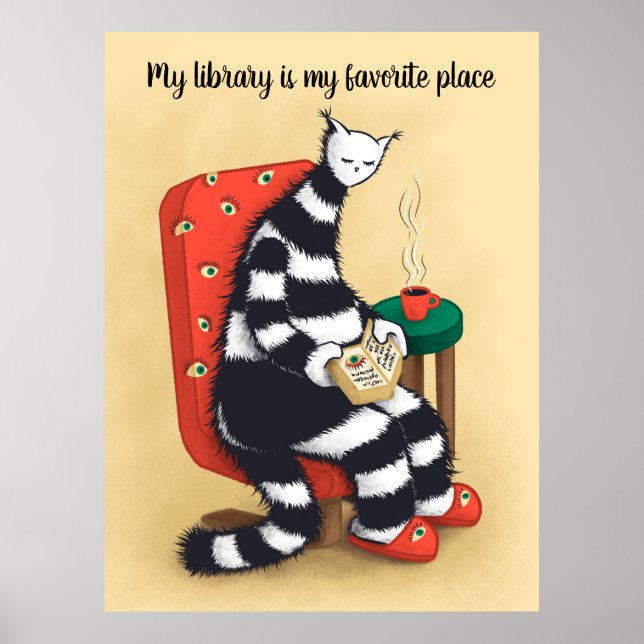 Library Cat Lover Libarian Poster (Front)