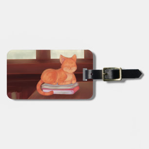 Library Cat Luggage Tag