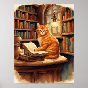 library cat poster