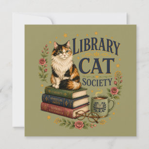Library Cat Society Bookish Calico