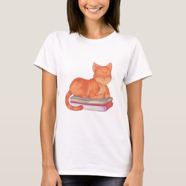 Library Cat T-Shirt (Front)