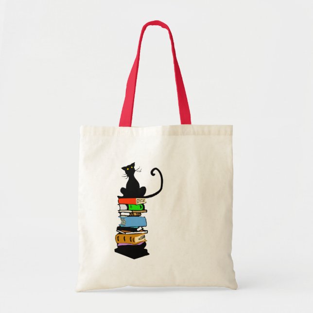 Library Cat Tote Bag (Front)