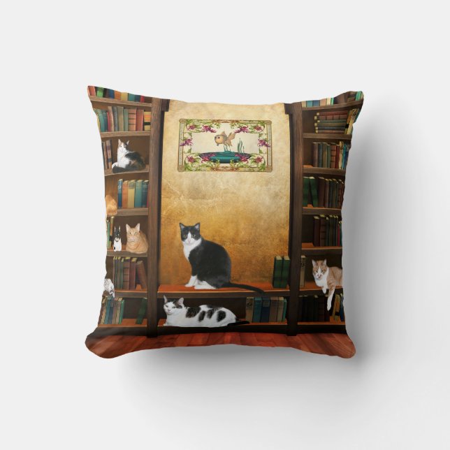 Library cats cushion (Front)