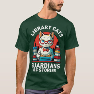 library cats guardians of stories Teachers T-Shirt