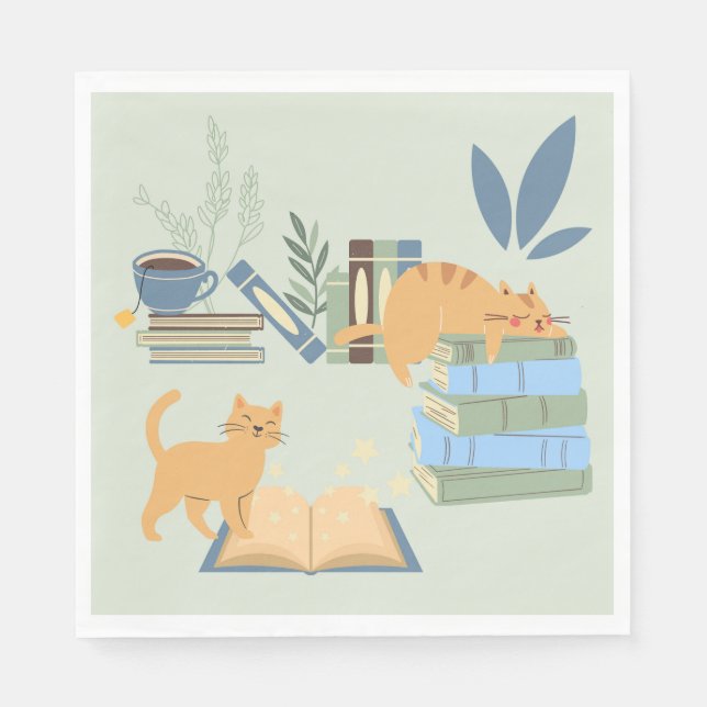 Library Cats Napkin (Front)