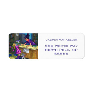 Library Check Out Artwork Return Address Label
