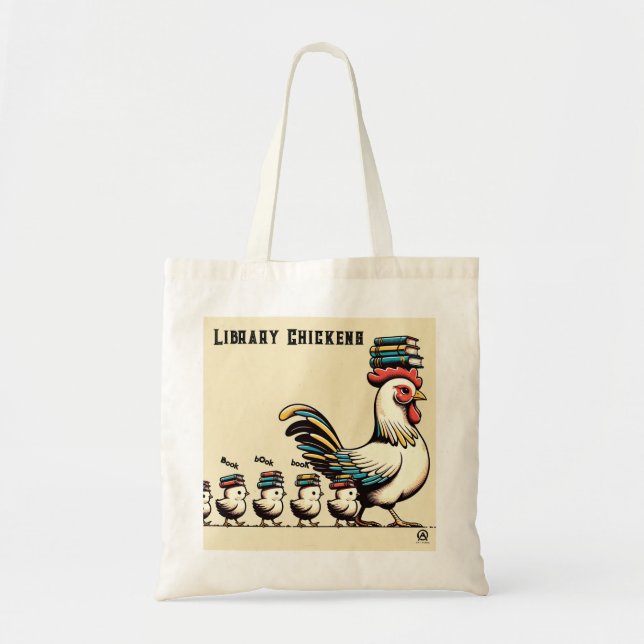 Library Chickens Tote Bag (Front)